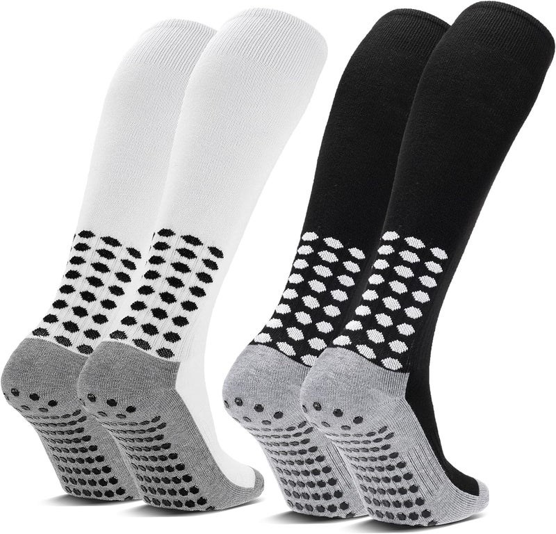 Ultrafun 2/4 Pairs Grip Soccer Socks Non Slip Knee High Compression Soccer Football Socks - Image 1
